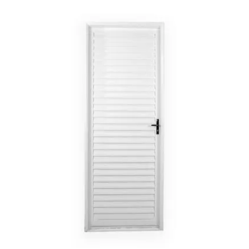 Porta Esquerda Branca de Alumínio Laminada de 2,10 x 0,80m Maxibell